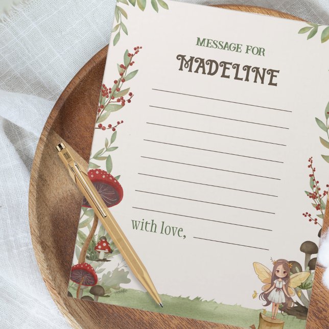 Time Capsule Message Fairy First Forest Birthday Notizblock (Message for birthday girl - notepad)