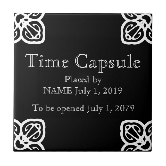 Time Capsule Plaque - Spanische Tile Fliese (Vorderseite)