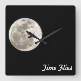 ~Time Flies~ WALL CLOCK, KÜMMERN SIE! Quadratische Wanduhr