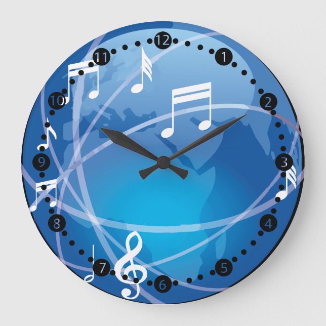 Time for a musical world große wanduhr (Vorderseite)