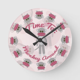 Time for Monkeying Around! Runde Wanduhr