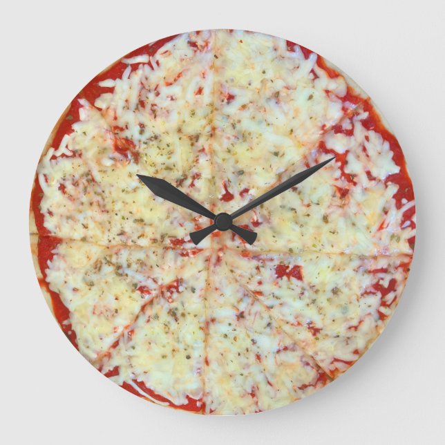 Time for Pizza Große Wanduhr (Vorderseite)