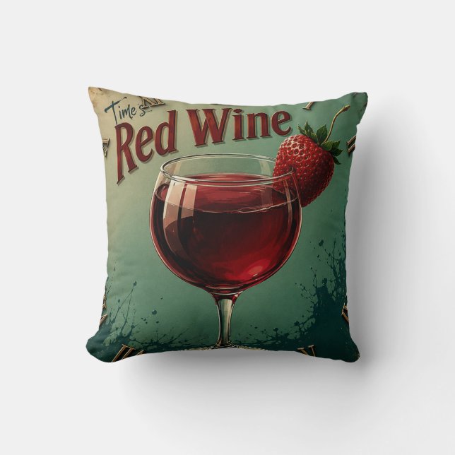 Time for Red Wine  Rustic Vineyard Kissen (Vorderseite)