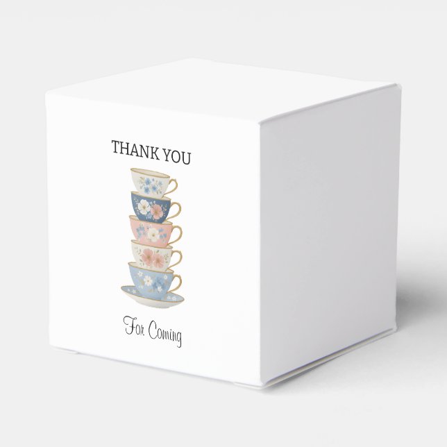 Time for Tea Bridal Shower Favor Boxes Geschenkschachtel (Rückseite)