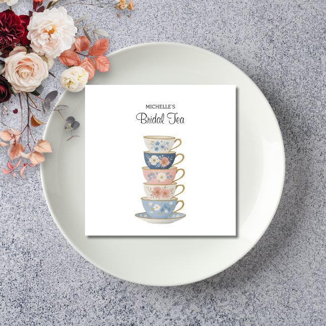 Time for Tea Bridal Shower Paper Napkin Serviette (Von Creator hochgeladen)