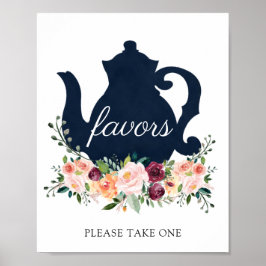 Time for Tea Favors Sign Poster
