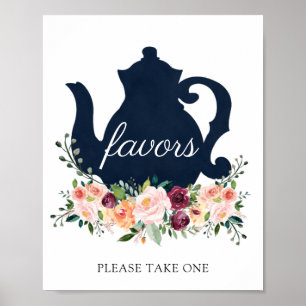 Time for Tea Favors Sign Poster