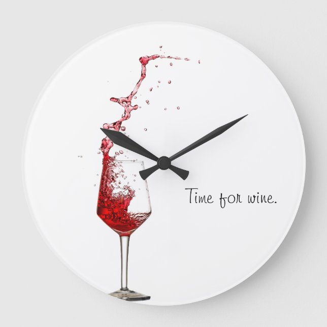 Time For Wine Große Wanduhr (Vorderseite)