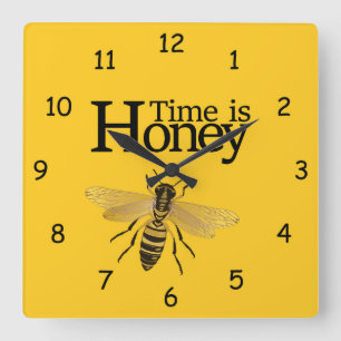 Time is Honey Quadratische Wanduhr