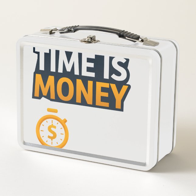 Time Is Money – Hustle Mindset T-Shirt | Entrepren Metall Brotdose (Vorderseite)