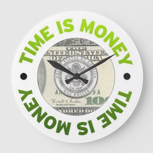 Time is Money Wall Clock Große Wanduhr (Vorderseite)