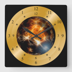 Time Machine Clock ~ Magische Mystical Galaxy ~ *  Quadratische Wanduhr