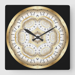 Time Machine Clock ~ Space/Time Continual ~ Quadratische Wanduhr