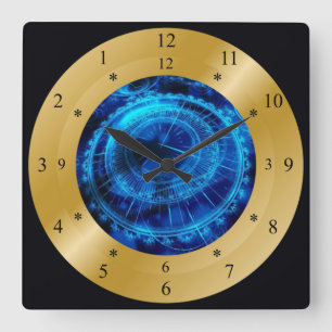 Time Machine Clock ~ Space-Time Continuum ~~ Quadratische Wanduhr