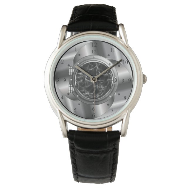 Time Machine Portal ~XZZ 01~Time/Space/Continuum ~ Armbanduhr (Vorderseite)