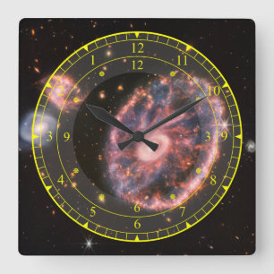 Time Machine Portal ~ Zeit/Raum/ Kontinent ~ Quadratische Wanduhr