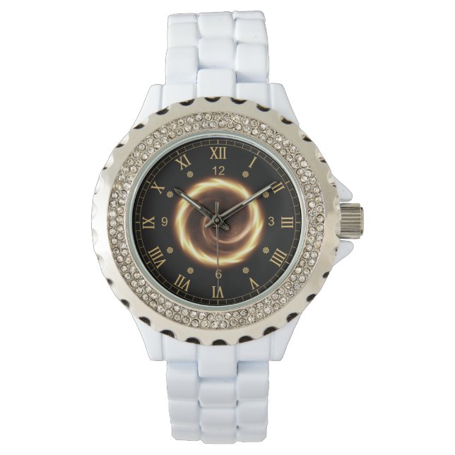 Time Machine ~ Spiralfeuer Vortex ~ Zeitportal ~ Armbanduhr (Vorderseite)