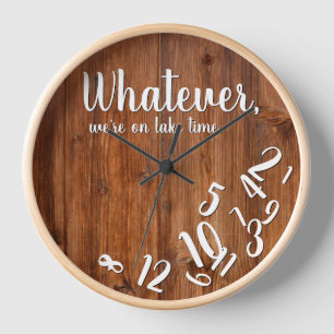 Time Rustic Wood Funny Retirement Lake Zuhause Uhr