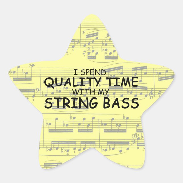 Time String Bass Star Sticker (Vorderseite)