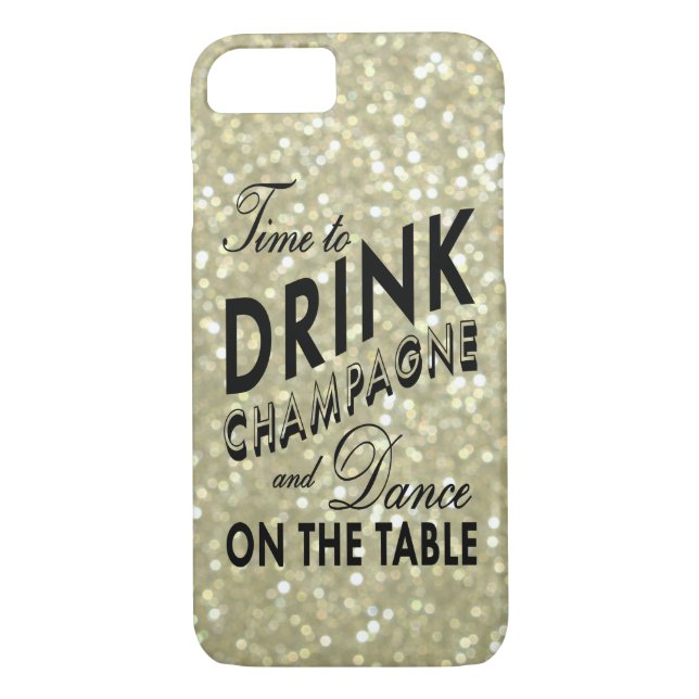 Time to Drink Champagne auf Gold iPhone 7 Fall Case-Mate iPhone Hülle (Rückseite)