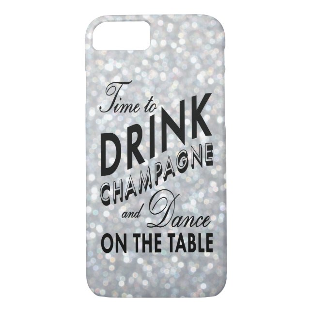 Time to Drink Champagne auf Silver iPhone 7 Fall Case-Mate iPhone Hülle (Rückseite)