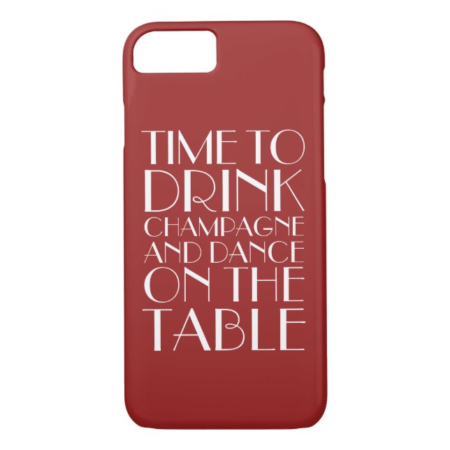 Time to Drink Champagne Rotes iPhone 7 Fall Case-Mate iPhone Hülle (Rückseite)
