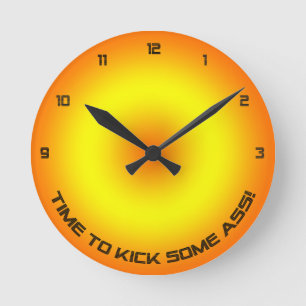 Time to Kick. Wall Clock Runde Wanduhr