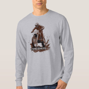 Time to Moto Dirt Bike Grafik Langarm T-Shirt