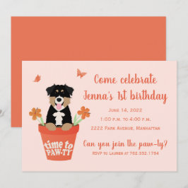 Time To Pawty Australian Shepherd Hunde Einladung