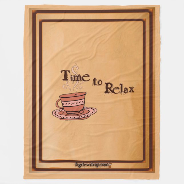 Time to Relax "Chocolate Bar"Brown Fleece Blanket  (Vorderseite)