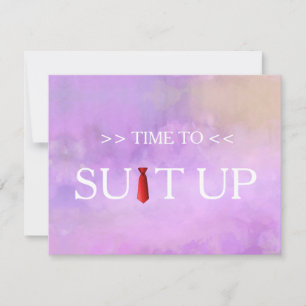 Time to Suitup Blur Background Red Tie Invitation Einladung