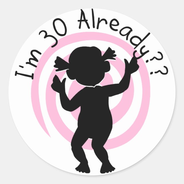 Time Warp 30 Bereits T - Shirt und Geschenke Runder Aufkleber (Vorderseite)