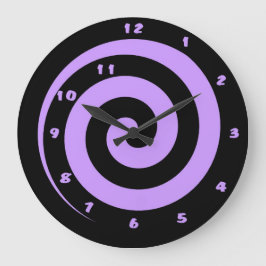 Time Winds Down Purple and Black Spiral Wall Clock Große Wanduhr
