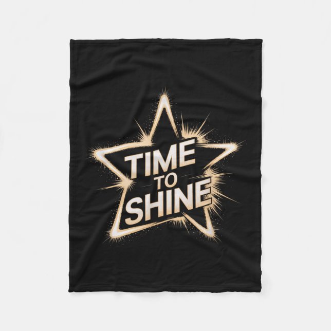 Time Women To Shine Motivational Star Men Kids  Fleecedecke (Vorderseite)