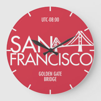 Time Zone Typografy Wall Clock San Francisco Große Wanduhr