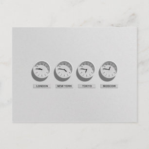 Time Zones World Traveller Postkarte