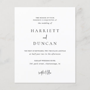 Timeless Black and White Budget Einladung zur Hoch Flyer