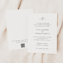 Timeless Black and White QR Code Elegant Wedding Einladung
