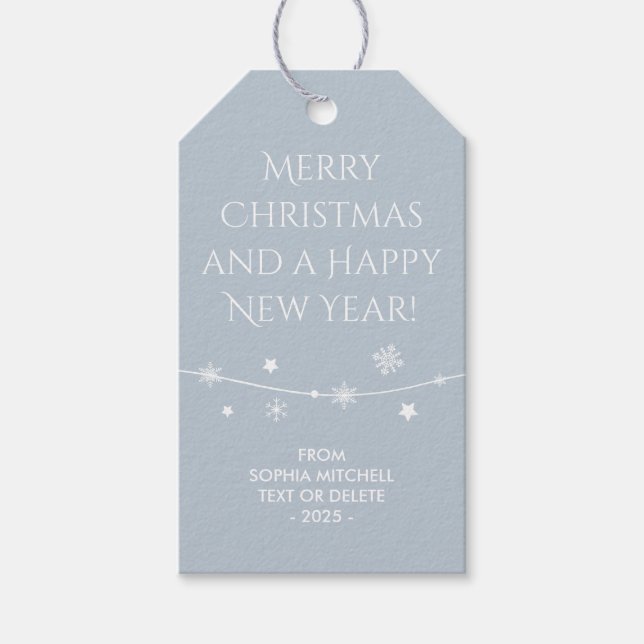 Timeless - Blue Mist - Snowflake étiquettes cadeau (Devant)