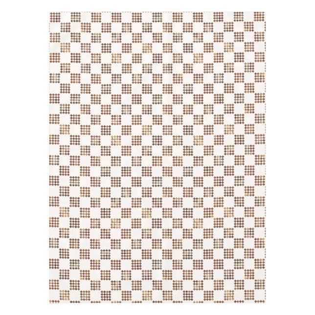 Timeless Brown and Beige Checkered Pattern Tischdecke (Vorderseite)