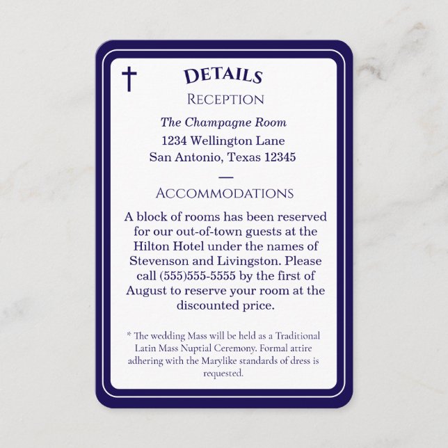 Timeless Catholic Monogrammed Enclosure Card Begleitkarte (Vorderseite)