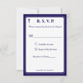 Timeless Catholic Monogrammed Response Card RSVP Karte