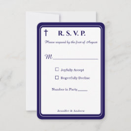 Timeless Catholic Monogrammed Response Card RSVP Karte