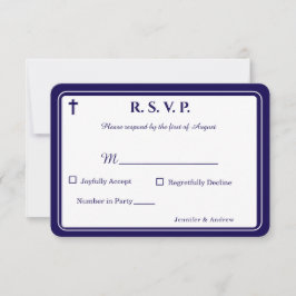 Timeless Catholic Monogrammed Response Card RSVP Karte