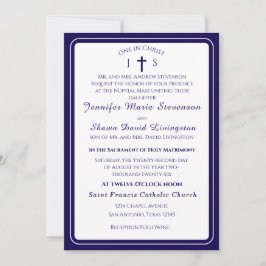Timeless Catholic Monogrammed Wedding Invitation Einladung