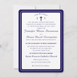 Timeless Catholic Monogrammed Wedding Invitation Einladung