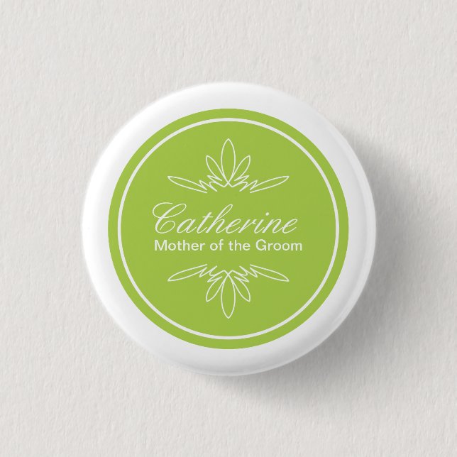Timeless Charme-Hochzeits-Party-Namen-Knopf - Button (Vorderseite)