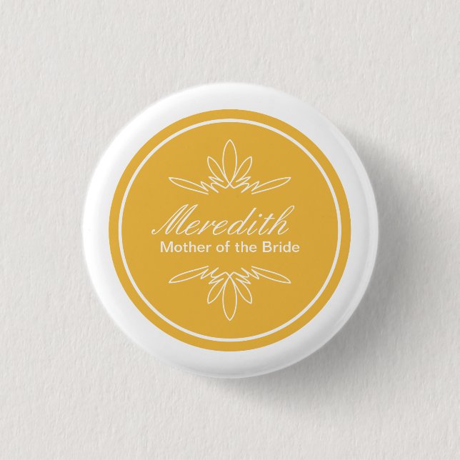 Timeless Charme-Hochzeits-Party-Namen-Knopf - Button (Vorderseite)