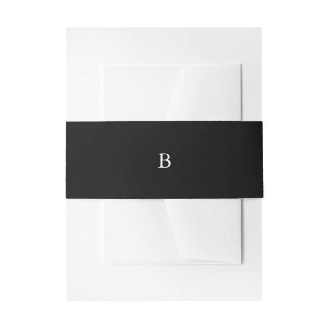 Timeless Classic Monogram Formal Wedding Einladungsbanderole (Vorderseite Beispiel)