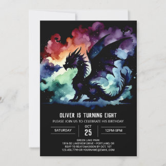 Timeless Dragon Birthday Editable Einladung